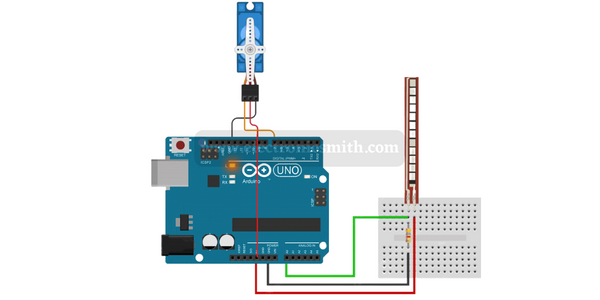 flex sensor servo connection with arduino