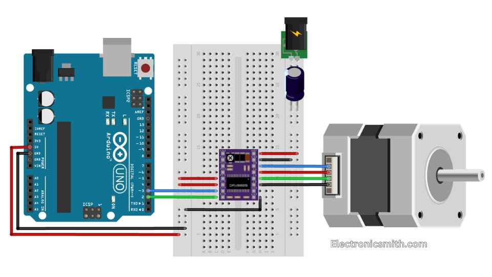 Interfacing The DRV8825 and Stepper Motor With The Arduino UNO Rev 3