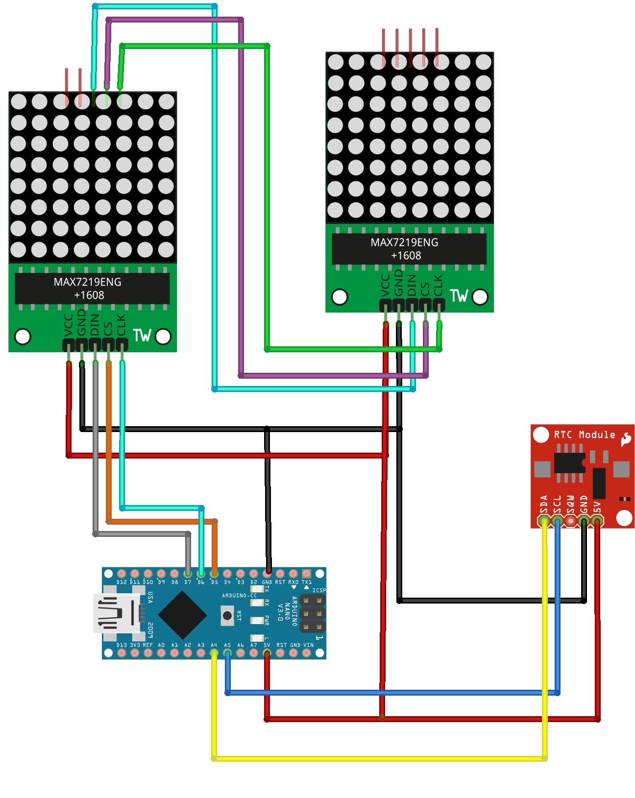 Digital Clock using Dot Matrix and Arduino - Electronic Smith