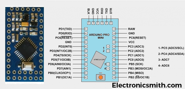 Arduino Pro Mini Pin Diagram 1610